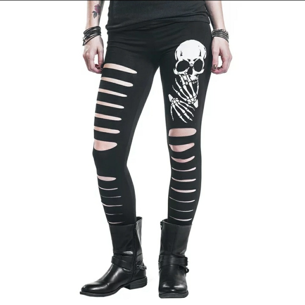 💀"Shredded" Skeleton Leggings💀NWT